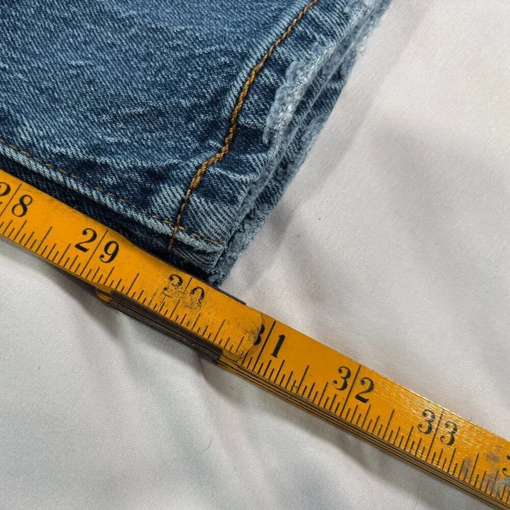 Levis 501 Red Tab Vintage Straight Leg Button Fly All Cotton Blue Jeans 31X30